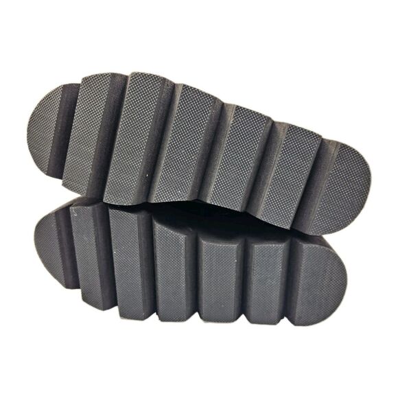 Gothic Punk Biker Patent Faux Leather Platform Wedge Boots Chain Buckle 36/6.5 - Picture 7 of 11